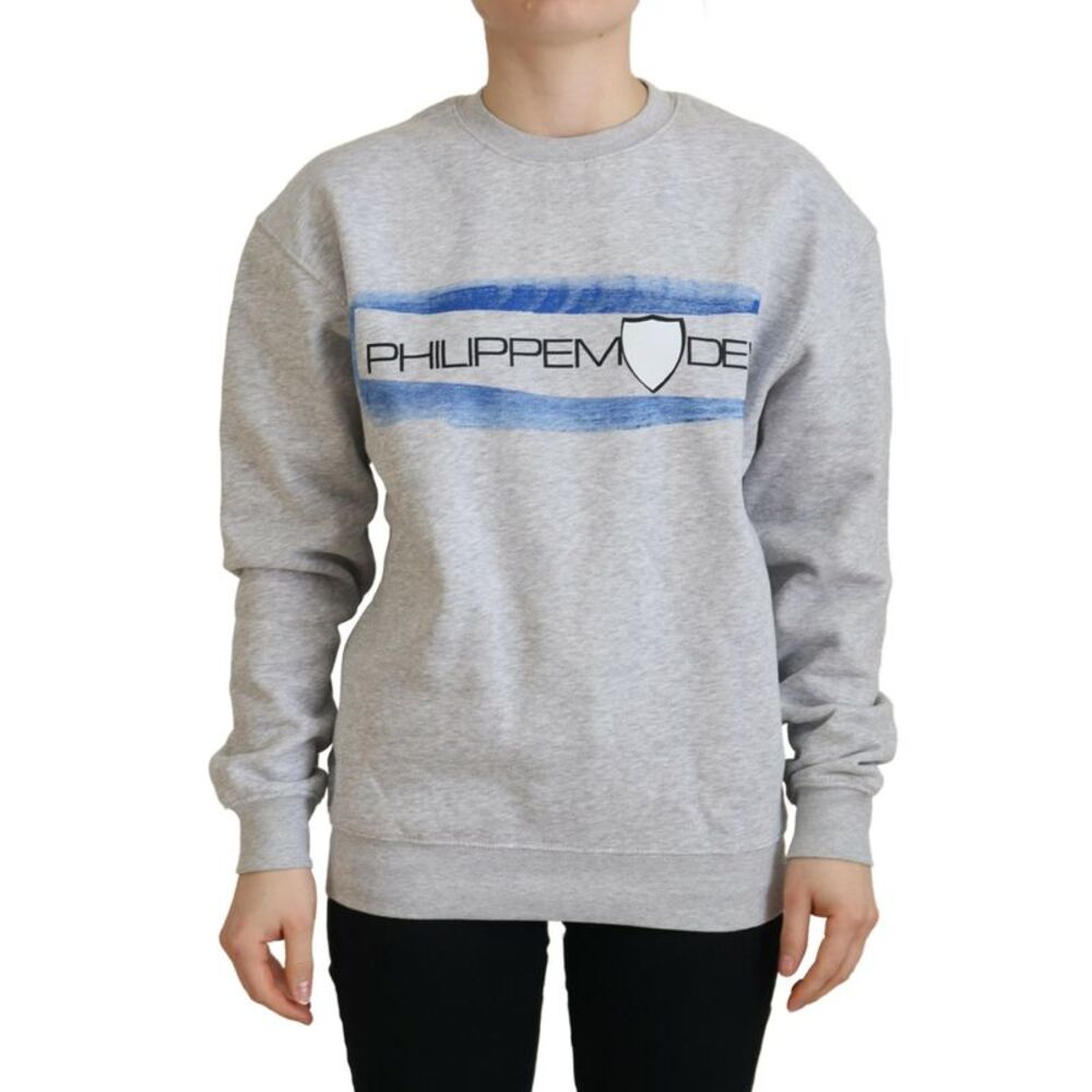 Philippe Model Gray Printed Long Sleeves Pullover Women's Sweater